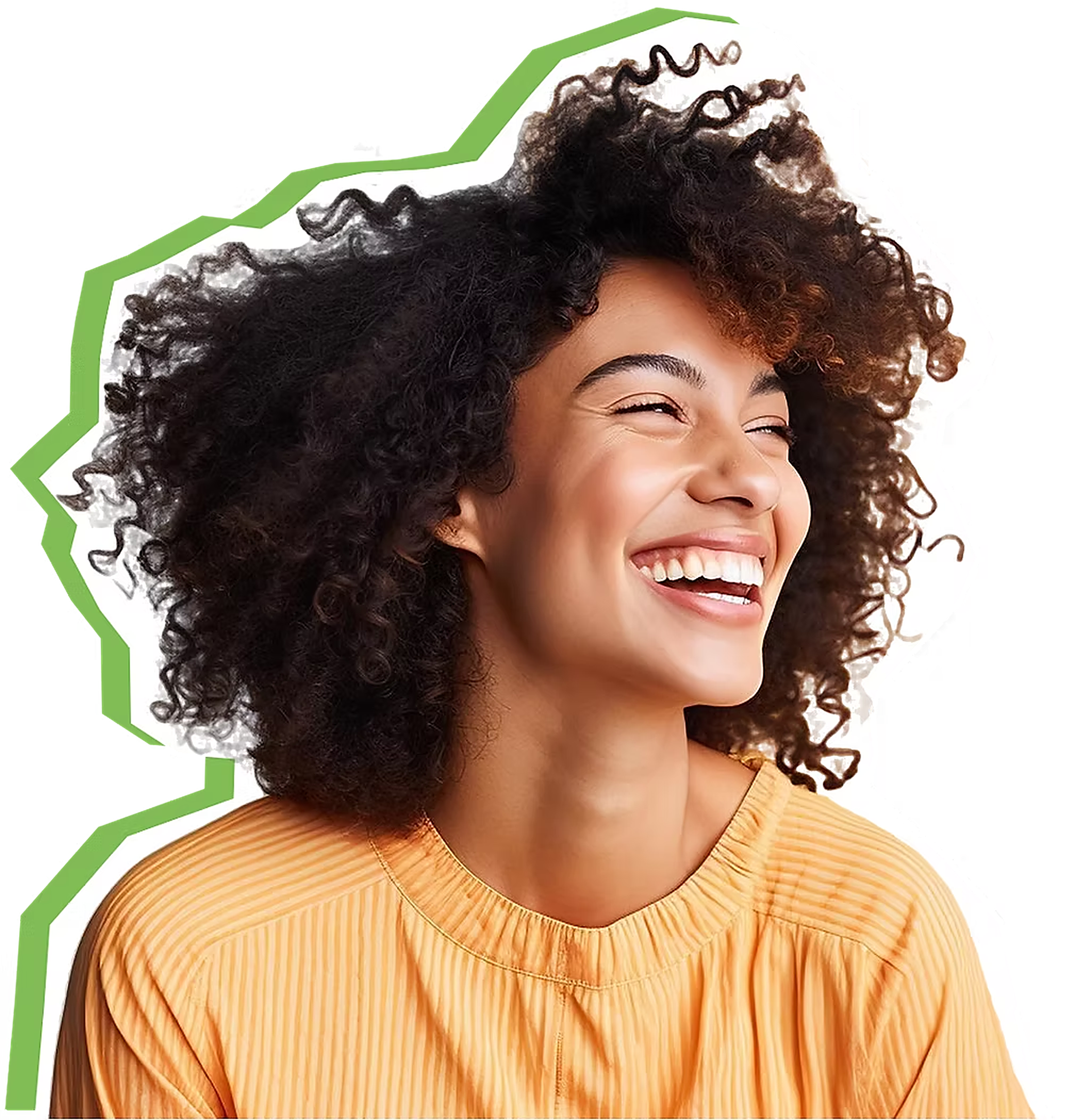 Trabalhadora conectada e sorrindo